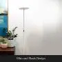 Brightech Sky Flux - Bright LED Torchiere Floor Lamp, for Your Living Room and Office - Halogen Lamp Alternative with 3 Light Options Incl. Daylight - Dimmable Modern Uplight - White