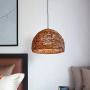 Rattan Pendant Lighting for Kitchen Island, XINDAR Ceiling Lighting Fixtures Hanging Lamp, Creative Rattan Chandelier Inner Orb White Shade for Bar Cafe Living Room