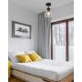 Eapudun Industrial Ceiling Light Fixture with Clear Glass Shade, Semi-Flush Mount Ceiling Lights Farmhouse Pendant Lighting for Kitchen Island Dining Room Foyer Hallway Entryway , SMA1146-MBK
