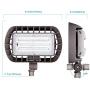Lightdot 2 Pack LED Flood Security Light with Knuckle Mount, 50W 5000K Adjustable Angle Required for Illuminating Flagpole/Tree/Yards/Advertising Boards