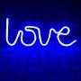 Ninboca Blue Love Neon Sign for Wall Decor Bedroom Art Decor Home Lighting, Child Kids Baby Creative Love Letter Evening Night Light,Blue Neon Lights Sign Battery and USB Cable Operated Power