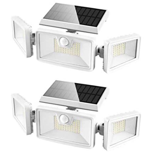 Otdair 132 LED Solar Lights Outdoor, Solar Security Motion Sensor Lights IP 65 Waterproof Flood Lights Rotatable Wall Lights for Garden Garage Pathway Patio Yard Porch 2 Pack