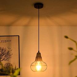 LBTSMUK Swag Lights Plug-in Pendant Light with 16 FT Plug-in Cord and On/Off Dimmer Switch, White Crystal Hanging Lamps, Rustic Hanging Pendant Lighting for Kitchen Island Living Room Bedroom Bar