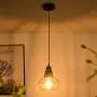LBTSMUK Swag Lights Plug-in Pendant Light with 16 FT Plug-in Cord and On/Off Dimmer Switch, White Crystal Hanging Lamps, Rustic Hanging Pendant Lighting for Kitchen Island Living Room Bedroom Bar