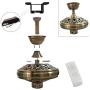 Indoor Ceiling Fan Light Fixtures - FINXIN New Bronze Remote LED 52 Ceiling Fans For Bedroom,Living Room,Dining Room Including Motor,5-Light,5-Blades,Remote Switch (New Bronze)
