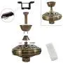 Indoor Ceiling Fan Light Fixtures - FINXIN New Bronze Remote LED 52 Ceiling Fans For Bedroom,Living Room,Dining Room Including Motor,5-Light,5-Blades,Remote Switch (New Bronze)