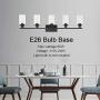 MELUCEE 40 Inches Length 5-Light Bathroom Vanity Light Fixtures Black Industrial Wall Sconce Lighting with Clear Glass Shade for Living Room Bedroom Hallway Kitchen