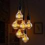 Asnxcju Industrial Pendant Lighting 6 Heads, Adjustable DIY Vintage Style Spider Semi Flush Mount Ceiling Light, Hanging Lamp Fixture for Dining Room Kitchen Bedroom