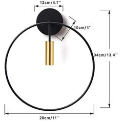 BOKT Modern Wall Light Fixture Mid Century Wall Sconces Metal Circular Wall Mount Light Vanity Light for Living Room, Bathroom, Hallway, 2 Pack( Large Gold)