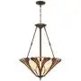 Karmen Bronze Pendant Chandelier 21'' Wide Tiffany Style Abstract Petal Pattern Art Glass Shade 3-Light Fixture for Dining Room House Island Entryway Bedroom Living Room - Robert Louis Tiffany