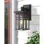 Zeyu 1-Light Exterior Wall Mount Light Fixtures, Outdoor Wall Sconce Lantern in Black Finish with Clear Glass Shade, 20068B1