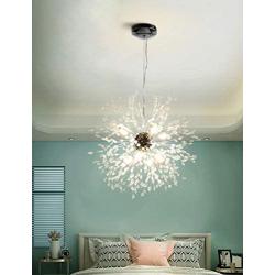 GDLMA Modern Sputnik Chandelier 8-Light Crystal Pendant Lamp for Bedroom,Dining Room,Living Room (Silver)