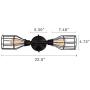 Creatgeek Industrial Wall Sconce Light with Antique Brushed Gold and Black Semi Iron Cage, Great Decor Lamp Fixture for Bathroom, Living Room and More