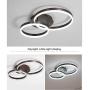 Jaycomey Modern LED Ceiling Light,44W LED Chandelier Flush Mount Ceiling Light,Daylight 2 Rings Acrylic Ceiling Lamp Fixture for Bedroom Living Room Dining Room,6000K