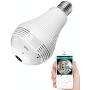 Light Bulb Camera, Include 16gb Card hd 1080p-Wifi 360°2.4ghz Wireless Security IP Panoramic Dome Camera, with Night Vision, Alarm, Suitable for Baby, Office, Pet Monitor