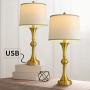 Oneach Table Lamps Set of 2 with USB Charging Port for Living Room 29.25“ Modern Nightstand Lamp for Bedroom Bedside Table Lamp with Neutral Drum Shade Gold Oneach Table Lamps Set of 2 with USB Charging Port for Living Room 29.25“ Modern Nightstand Lamp for Bedroom Bedside Table Lamp with Neutral Drum Shade Gold