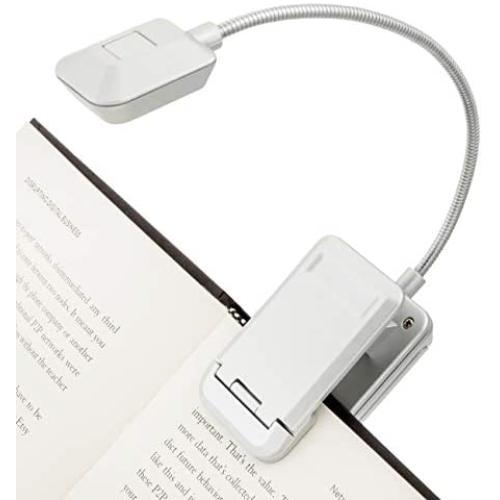 WITHit Quad Clip On Book Light – LED Reading Light with Clip for Books and eBooks, Dimmable Brightness, Portable & Lightweight Bookmark Light for Adults, Batteries Included