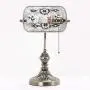 Marrakech Mosaic Lamp Traditional Antique Brass Bankers Table Lamp Vintage Tiffany Style Turkish Mosaic Glass Desk Lamp for Living Room Bedroom (White)