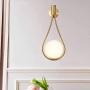 BOKT Glass Wall Sconces Modern Gold Wall Lamp Mid-Century Wall Mount Light Fixture with Glass Globe Shade, Water Drop Wall Light for Bedroom Bedsides (Hardwire)