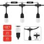 Honeywell 48 FT Outdoor String Lights, Commercial Grade Waterproof LED Patio Lights, 15 Plastic E26 Bulbs, Create Cafe Lighting Ambience in Your Backyard