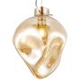 Light Society Bette Pendant Light, Mercury Glass with Brass Finish, Contemporary Mid Century Modern Style Lighting Fixture, Amber