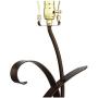 Teri Rustic Farmhouse Table Lamp Scroll Brown Metal Light Mica Tapering Shade for Living Room Bedroom Bedside Nightstand Office Family - Franklin Iron Works