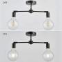 ANJIADENGSHI Matte Black Ceiling Light, 2-Light Modern Style Ceiling Lights Fixture for Living Room Dining Room Kitchen Bedroom, NO Bulb