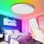 TALOYA Smart WiFi Ceiling Light(12 Inch-24W), Compatible with Alexa,Google,Remote Controller, Fixture with Ambient Light for Bedroom Living Room