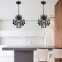 Q&S Mini Crystal Chandelier, Modern Black Small Chandelier, for Hallway, Entryway, Bedroom, Foyer, Bathroom, Kitchen, W11.8'',1 Light E26.
