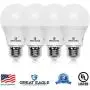 Great Eagle A19 LED Light Bulb, 9W (60W Equivalent), UL Listed, 2700K (Warm White), 750 Lumens, Non-dimmable, Standard Replacement (4 Pack)