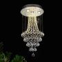 LED Crystal Chandelier Modern Round Ceiling Light Fixture Spiral Sphere Rain Drop Pendant Lamp for Dining Room Bathroom Bedroom Livingroom