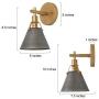 KSANA Gold Wall Sconces Lighting Fixture, Modern Vintage Wall Mounted Lamp 1-Light for Bedroom, Bathroom, Living Room, Antique Brass and Black Silver Finish