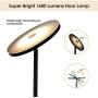 Tangkula Sky LED Torchiere Floor Lamp, Dimmable Standing Light with 3 Light Options, Ideal for Living Room, Bedroom and Office (Black)