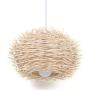 Rattan Woven Pendant Lamp Birds Nest Chandelier Rustic Bamboo Wicker Hanging Ceiling Lamp Handmade Weaved Dome Pendant Light for Living Room Bedroom Hotel Restaurant (40CM)