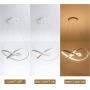 CHYING LED Pendant Lighting, Modern Chic Irregular Ring Chandelier 44W 3080LM Warm White 3000K 59 inch Adjustable Hanging Ceiling Lamp Fixture for Bedroom Dining Room Living Room