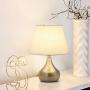 Modern Table Lamps Set of 2 Bedside Table Lamps Nightstand Lamps with Metal Base Silver Desk Lamps for Living Room Bedroom Family Room Coffee Table