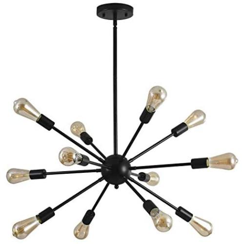 Modern Creative Sputnik Chandelier, American Style Mid Century Pendant Lighting Industrial Vintage Ceiling Light Fixture for Living Room/Bedroom/Dining Room