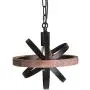 Giluta Spherical Displays Changeable Wood Pendant Light for Kitchen Island, Industrial Edison Hanging Light Dining Room Vintage Ceiling Light Fixture 1-Light, Black (P0032)