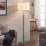 Floor Lamp with Big Drum Lampshade, Standing Lamp with Bulb and Convenient Pull Chain Foot Switch, Tall Light for Reading Living Room, Couch Side White Big Corner Lamp, H 67 (Bulb Included)
