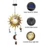 Garden Solar Lights, Waterproof Sun Solar Panel Outdoor Decoration LED Lights with Windbells Yard Decor Hanging Glass Globe LED Lights for Pathway, Patio, Backyard, Lawn and Porch
