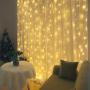 Dooit 9.8ft6.5ft300LED Curtain String Lights 8 Modes 29v UL Plug in Decor for Christmas Party Wedding Ceremony Home Garden Bedroom Indoor/Outdoor （Warm White