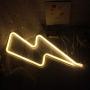 Lightning Bolt Neon Signs Lights for Bedroom Battery or USB Powered Warm White Art LED Decorative Lights with Base Night Lights Indoor for Living Room Office Christmas Party Decoration