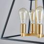 Saint Mossi Black and Gold Chandelier with 4 Lights,Metal Island Lighting,Farmhouse Industrial Country Hanging Pendant Light Fxiture for Living Room,W14''xH60'' with Adjustable Rods