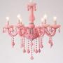 Crystal Chandelier Macaron Pendant Light Creative Ceiling-Lamp Bedroom Candle Chandeliers Pink 5 Lights