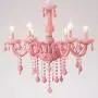 Crystal Chandelier Macaron Pendant Light Creative Ceiling-Lamp Bedroom Candle Chandeliers Pink 5 Lights