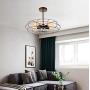 Semi Flush Mount Ceiling Light - BAYCHEER Vintage Pendant Lights Industrial Chandelier Black Metal Cage Hanging Fixture with 5 E26 Bulb Base for Hallway,Restaurant,Warehouse,Barn,Living Room,Rust