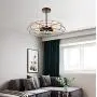 Semi Flush Mount Ceiling Light - BAYCHEER Vintage Pendant Lights Industrial Chandelier Black Metal Cage Hanging Fixture with 5 E26 Bulb Base for Hallway,Restaurant,Warehouse,Barn,Living Room,Rust