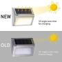 Otdair Solar Deck Lights, 3 LED Warm Light Solar Step Lights Outdoor Auto On/Off Stainless Steel Stair Lights Waterproof Wireless Solar Powered Lights for Fence Patio Garden Pathway - Warm 12 Pack