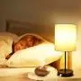 Touch Control Table Lamp, USB Touch Lamp with AC Outlet, 3 Way Dimmable Bedside Nightstand Lamp, LED Desk Lamp USB Reading Lamp Modern Lamp for Bedroom Living Room Office(Bulb Included)