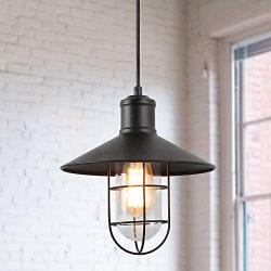 KSANA Industrial Pendant Lighting for Kitchen Island, Mini Cage Hanging Light Fixture for Dining & Living Room, Foyer Bedroom and Entryway